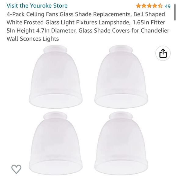 Other 4 Pack Ceiling Fan Glass Replacement Poshmark